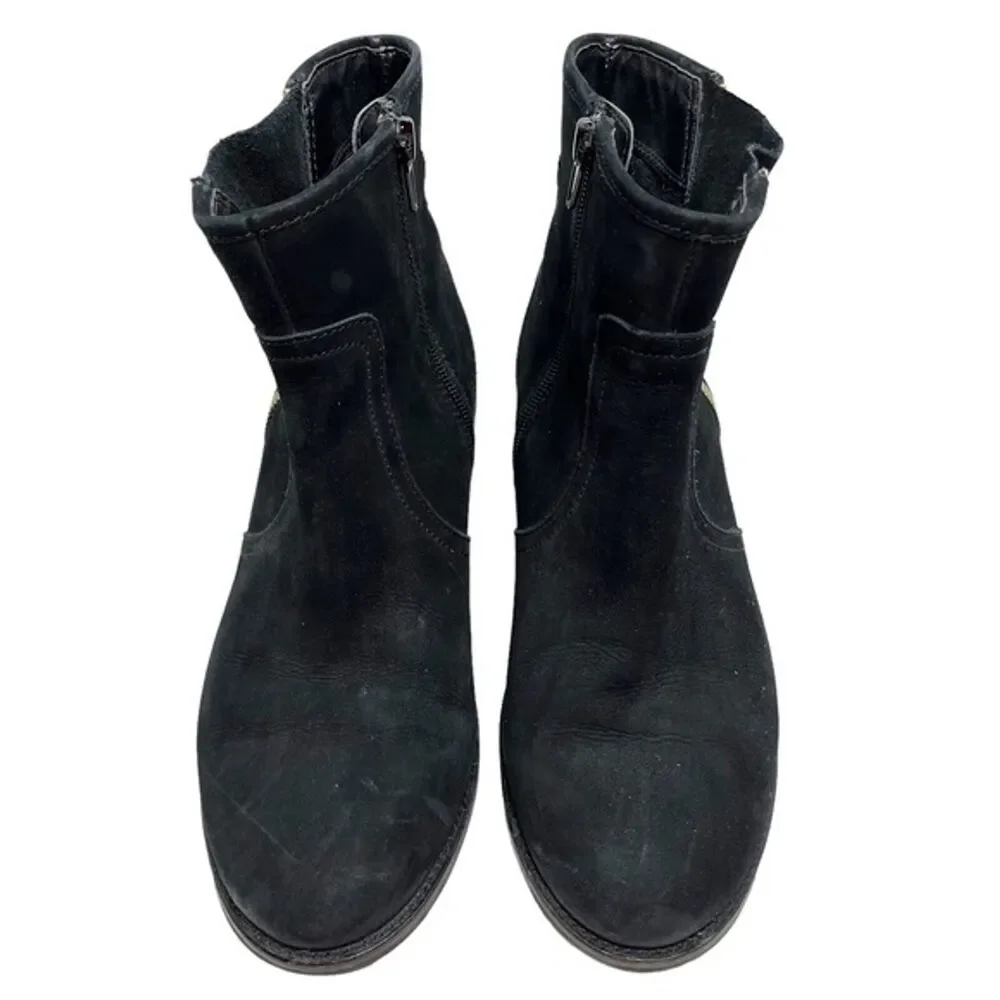 STEVE MADDEN CHANCES Genuine Leather Exposed Zipper Ankle Boots Booties sz 8